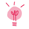 Image of a pink lightbulb drawing