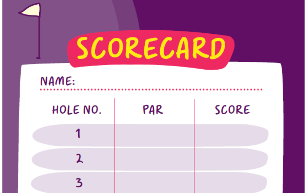 Image of our golf scorecard, which includes the words 