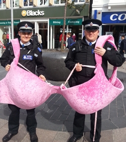 Policemen posing with the BarBra
