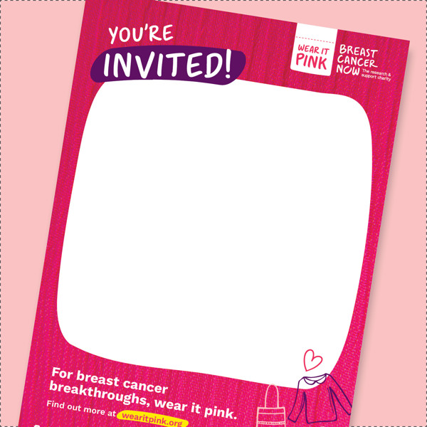 The poster has a pink frame and space in the middle to write what you want for your wear it pink event